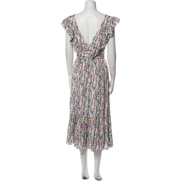 BYTIMO (Norway) Floral V-Neck Wrap Midi Dress Sz L - Picture 2 of 13